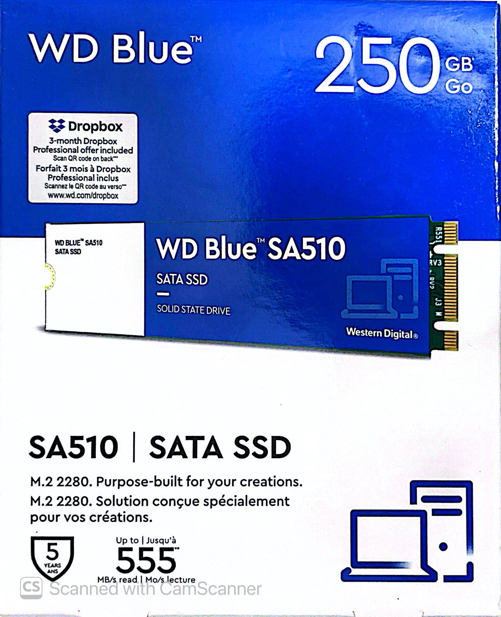حافظه اس اس دی اینترنال وسترن  دیجیتال  مدل WD BLUE SA510 ظرفیت 250 گیگابایت