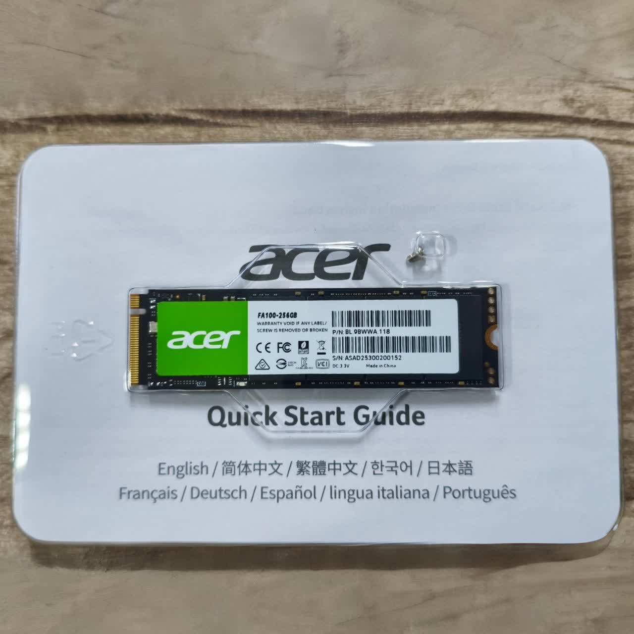 حافظه اس اس دی اینترنال ایسر مدل FA100 M.2 2280 NVMe ظرفیت 256 گیگابایت 
